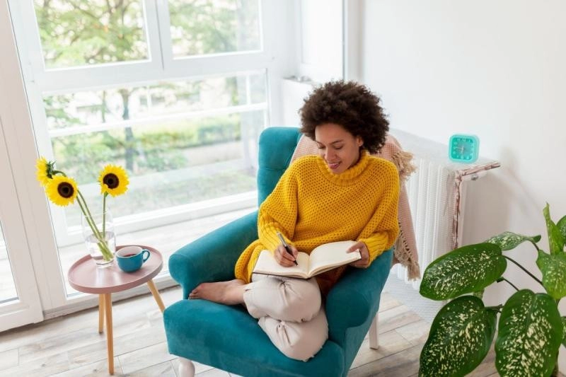 Woman with notebook