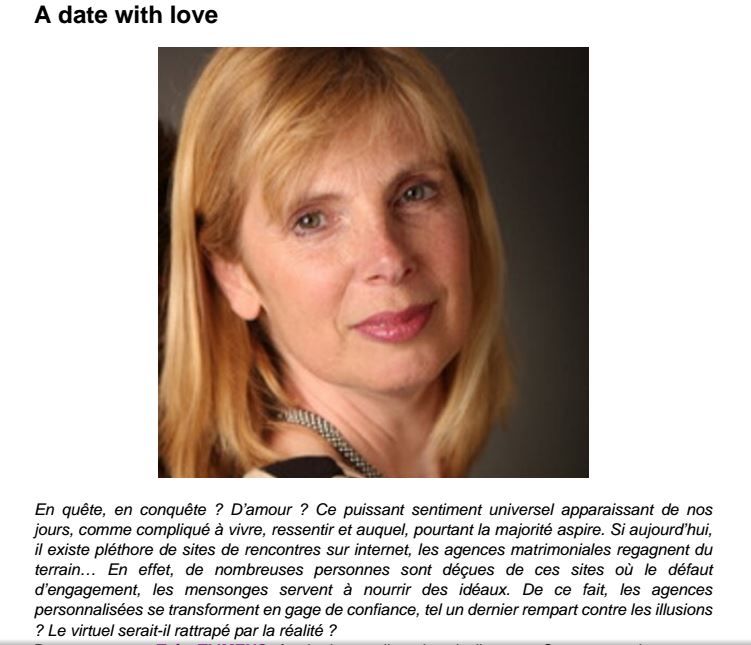 International matchmaker with a boutique matchmaking company in Europe